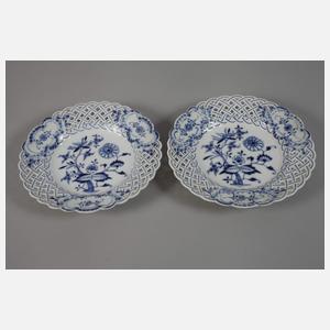 Meissen Paar Durchbruchteller "Zwiebelmuster"