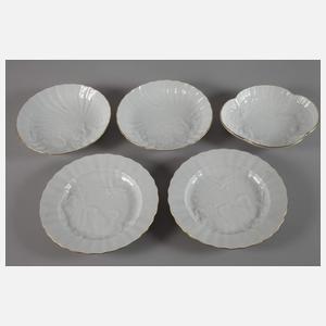 Meissen fünf Teile aus dem "Schwanenservice"