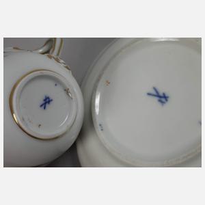 Meissen Gedeck und Mokkatasse "Bukett schräg"