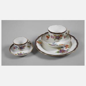 Meissen Gedeck und Mokkatasse "Bukett schräg"