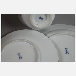 Meissen Gedeck kupfergrüner Streublümchendekor