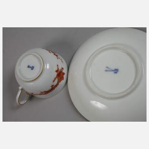 Meissen zwei Mokkatasse mit Untertassen