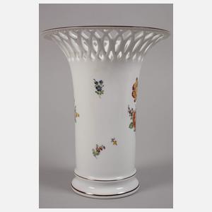 Nymphenburg Trompetenvase Blumenmalerei