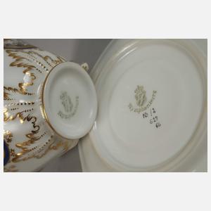 Nymphenburg Mokkatasse mit Untertasse "Perl"