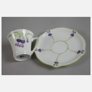 Nymphenburg zwei Mokkatassen mit Untertassen