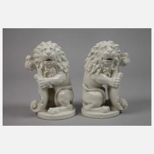 Nymphenburg Paar Wappenhalter als ”Bayerischer Löwe”