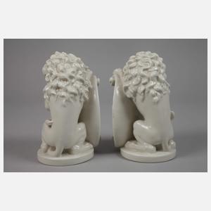 Nymphenburg Paar Wappenhalter als ”Bayerischer Löwe”