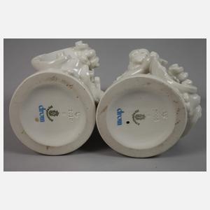 Nymphenburg Paar Wappenhalter als ”Bayerischer Löwe”