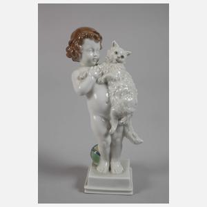 Rosenthal "Kind mit Angorakatze"