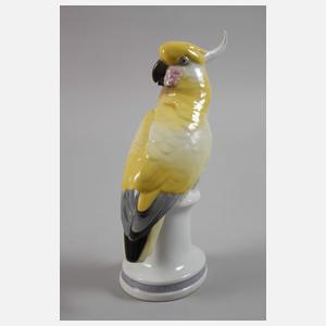Volkstedt gelber Kakadu auf Postament