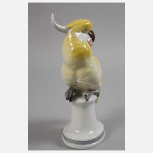 Volkstedt gelber Kakadu auf Postament