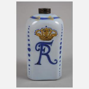 Barocke Schnapsflasche Milchglas