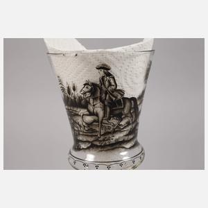 Deckelpokal mit Schwarztlotmalerei