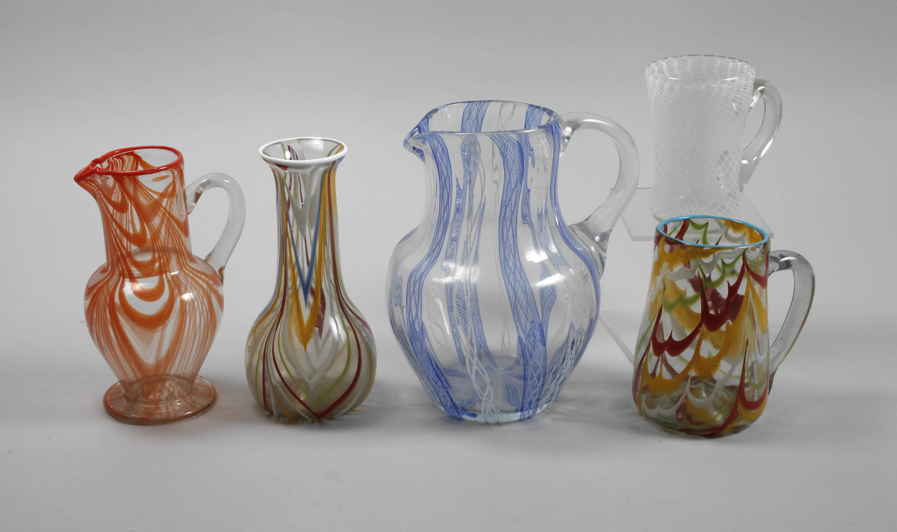 Fünf Teile Lauschaer Fadenglas