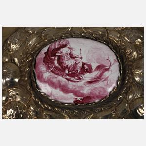 Augsburger Silberdose mit Emailleplatte