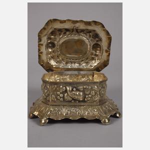 Augsburger Silberdose mit Emailleplatte