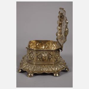 Augsburger Silberdose mit Emailleplatte