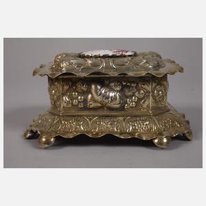 Augsburger Silberdose mit Emailleplatte