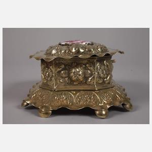 Augsburger Silberdose mit Emailleplatte