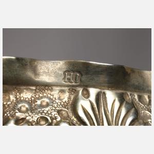 Augsburger Silberdose mit Emailleplatte