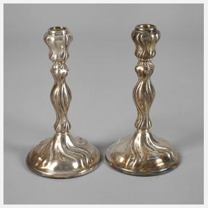 Silber Paar Kerzenleuchter in Barockform