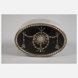 Kleine Silberdose mit Schildpattdeckel