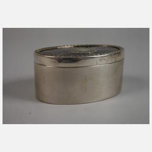 Kleine Silberdose mit Schildpattdeckel