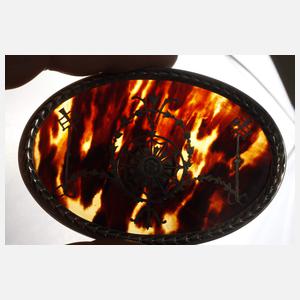 Kleine Silberdose mit Schildpattdeckel