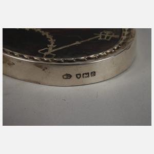 Kleine Silberdose mit Schildpattdeckel