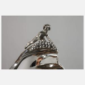 Silberschale mit Putten-Henkeln