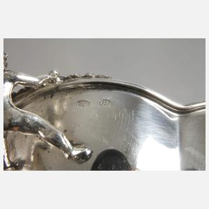 Silberschale mit Putten-Henkeln