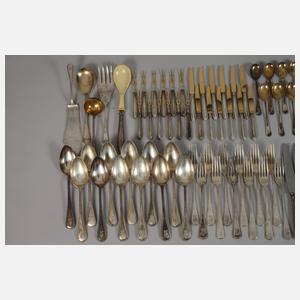 Konvolut Silberbesteck Perlstab