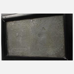 Barocke Zinnplatte mit Gravur