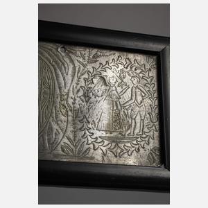 Barocke Zinnplatte mit Gravur