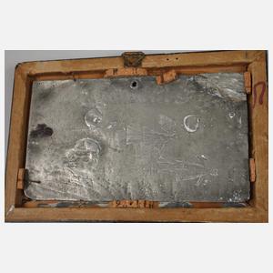 Barocke Zinnplatte mit Gravur