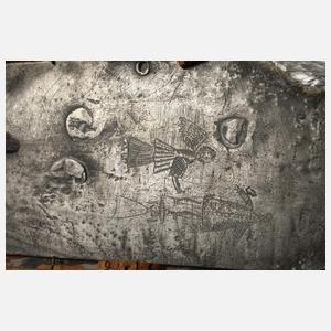 Barocke Zinnplatte mit Gravur