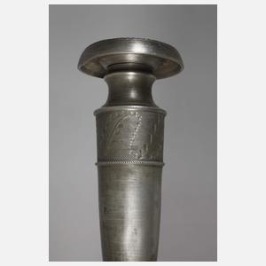 Vier Biedermeierleuchter Zinn