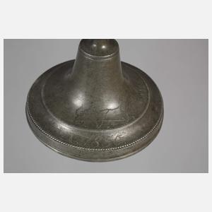 Vier Biedermeierleuchter Zinn