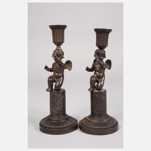 Paar Leuchter mit Amoretten