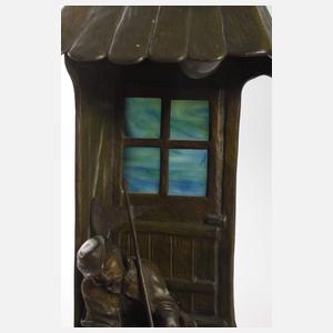 Tischlampe Wiener Bronze mit Nachtwächter