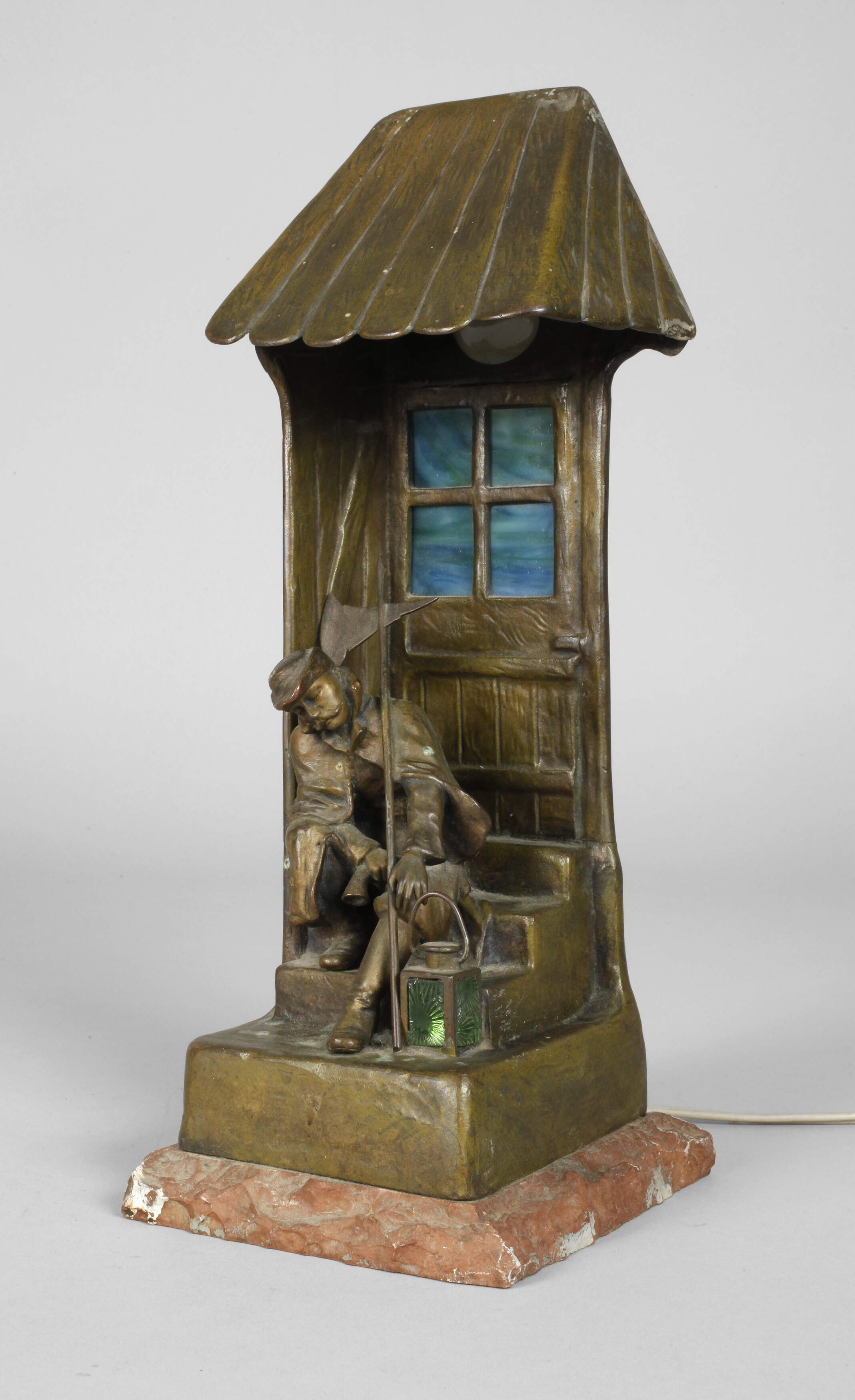 Tischlampe Wiener Bronze mit Nachtwächter