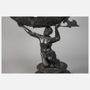 Tafelaufsatz Historismus Neptun mit Schiff