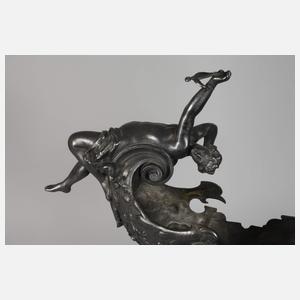 Tafelaufsatz Historismus Neptun mit Schiff