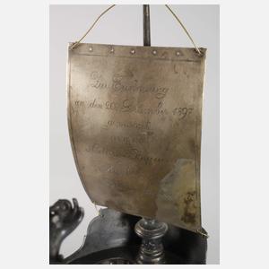 Tafelaufsatz Historismus Neptun mit Schiff