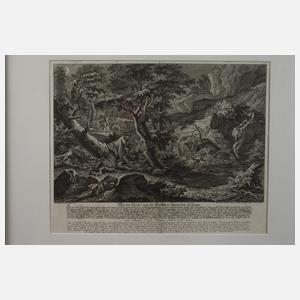 Johann Elias Ridinger, Zwei Jagdszenen