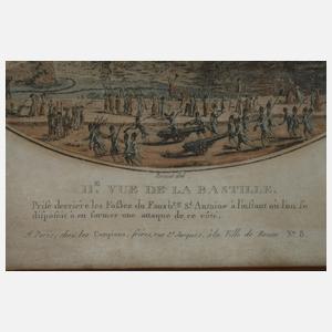 Konvolut Graphiken Sturm auf die Bastille in Paris