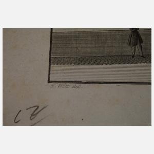 Vier Blatt Panorama der Stadt Wien