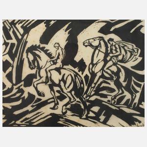 Ludwig von Hoffmann, Reiter in Felsenlandschaft