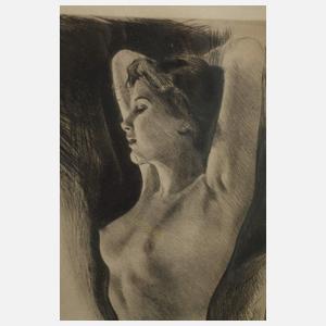 Sich reckender Damenakt