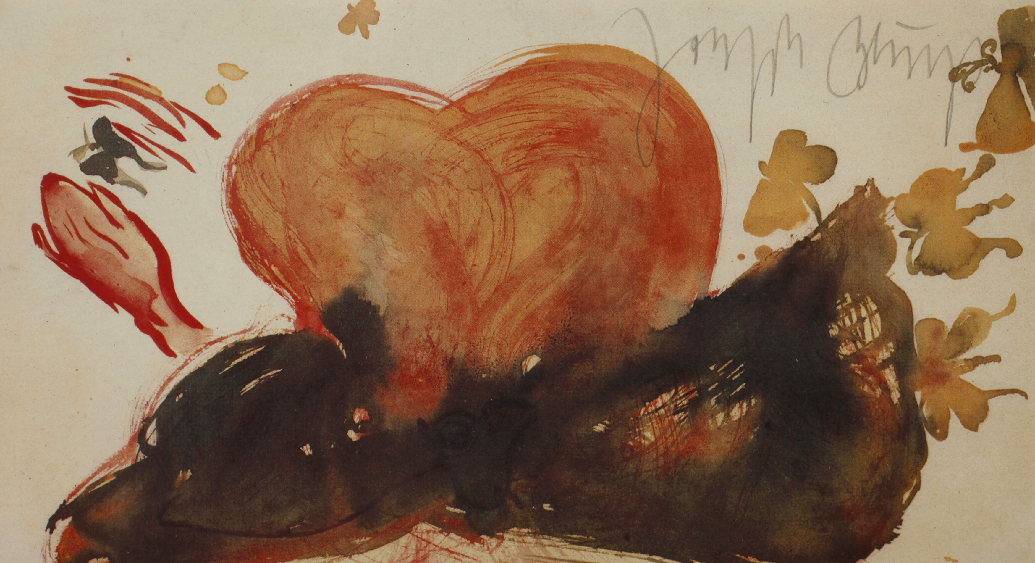 Joseph Beuys, "Mädchenkopf mit blauer Schleife..."